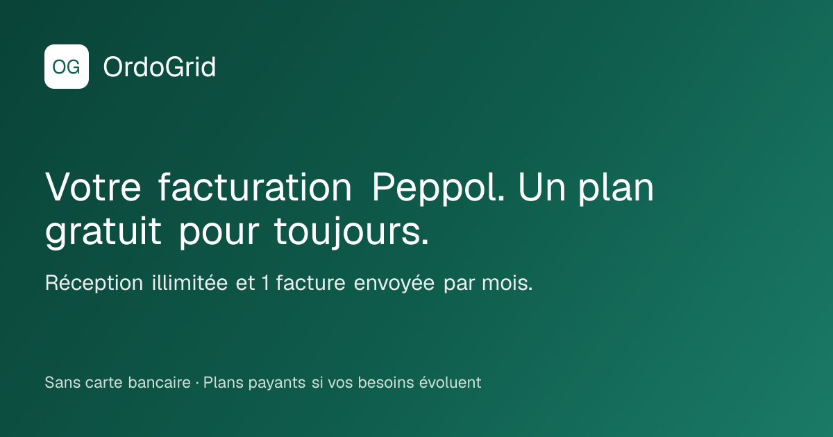 OrdoGrid · Facturation Peppol pour les entreprises belges